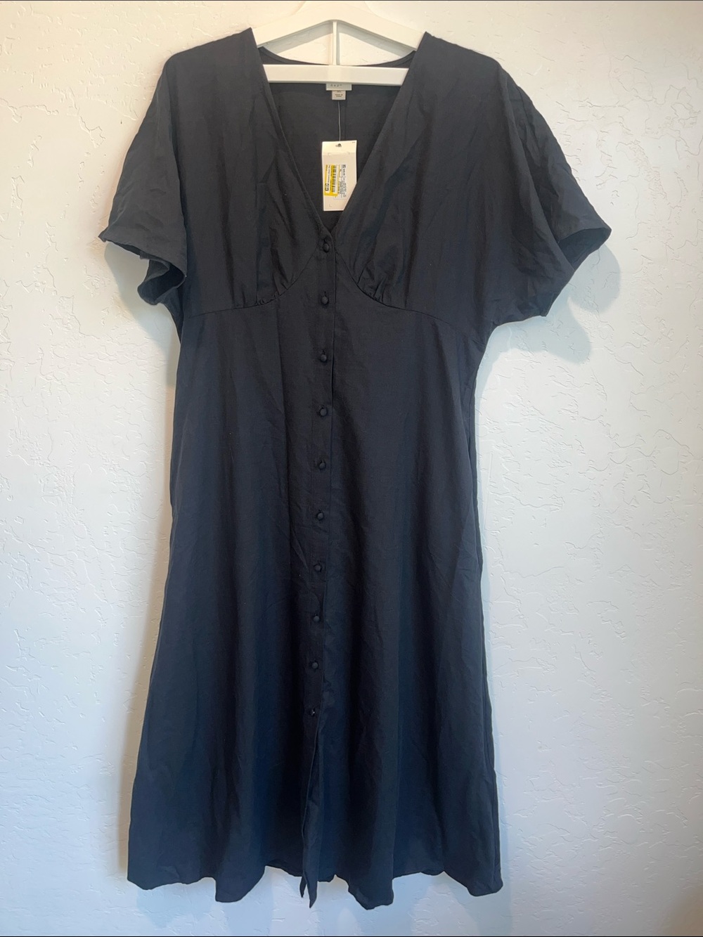 a new day Black Button-Front Midi Dress